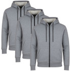 Men’s Fleece-Lined Full-Zip Hoodie (3-Pack) product image