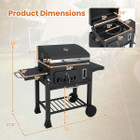 24-Inch Outdoor Barrel Charcoal Grill with 2 Folding Side Tables product image