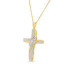 Diamond Accented Ornate Cross Necklace product image