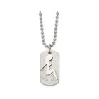 Mens Stainless Steel Silhouette Dogtag Necklace  product image