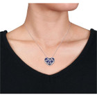4.00 Carat (ctw) Lab-Created Blue and White Sapphire Heart Necklace product image