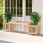 Patio Wooden Bench with Open-Ended Flower Boxes product image