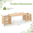 Patio Wooden Bench with Open-Ended Flower Boxes product image