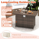 44.5" Propane Fire Pit Table with Metal Slatted Tabletop product image