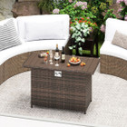44.5" Propane Fire Pit Table with Metal Slatted Tabletop product image