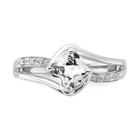 1.05 Carat (ctw) Cushion-Cut White Topaz Ring product image