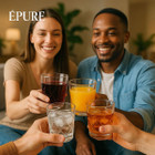 EPURE Elisse Luxe 13 oz Faceted Glass Cups (Set of 4) product image