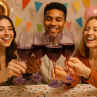 Epure Glassware Purple Spray 16.5oz Wine Glasses (Set of 4) product image