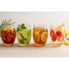 Epure Glassware Denali Rocks Amber Flower Print Glasses (Set of 4) product image