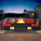 7 Piece Outdoor Patio Furniture Set with Fire Pit Table product image