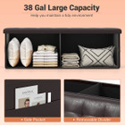 43" Folding Storage Ottoman Bench with Side Pocket Storage product image