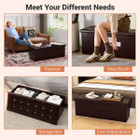 43" Folding Storage Ottoman Bench with Side Pocket Storage product image