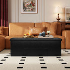 43" Folding Storage Ottoman Bench with Side Pocket Storage product image
