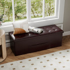 43" Folding Storage Ottoman Bench with Side Pocket Storage product image