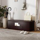 43" Folding Storage Ottoman Bench with Side Pocket Storage product image