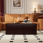 43" Folding Storage Ottoman Bench with Side Pocket Storage product image