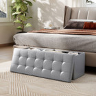 43" Folding Storage Ottoman Bench with Side Pocket Storage product image