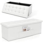 43" Folding Storage Ottoman Bench with Side Pocket Storage product image