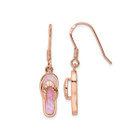 Lab-Created Synthetic Pink Opal Flip Flop Charm Earrings product image