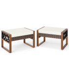 Outdoor PE Rattan Wicker Ottoman (2-Pack) product image