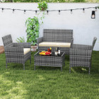 4-Piece Patio Furniture Set with Tempered Glass Coffee Table  product image