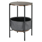 Industrial Round End Table with Storage Basket product image