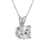 2-Carat Round Brilliant Moissanite Necklace in 14K Gold product image