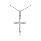 0.05 Carat Diamond Cross Necklace In Sterling Silver product image