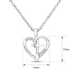 Real Diamond Cross and Heart Necklace In Sterling Silver product image