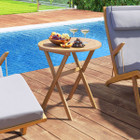 Outdoor Side Table with Slatted Tabletop product image