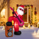 8.4 ft Inflatable Guitar Santa Claus with Sound-Synced Light Effect product image