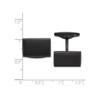 Mens Black Plated Rectangle Cuff Links in Stainless Steel product image