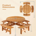 8-Person Picnic Table Set with 4 Built-in Benches product image