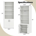  70" Bookcase with Adjustable Shelves with Cabinet  product image