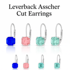 Leverback Asscher Cut Gemstone Earrings product image