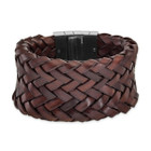 Men's Woven Italian Leather Bracelet product image
