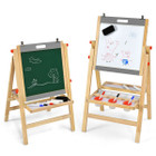 Kids' Art Easel with Whiteboard, Paper Roll, and Chalkboard product image