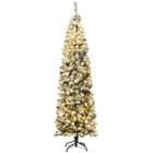 Pre-lit Snow Flocked Artificial Christmas Pencil Tree product image