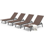 Adjustable Outdoor Chaise Lounge Chairs with Wheels product image