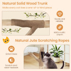 48.5” Solid Wood Cat Tree with Cradle and Scratching Post  product image