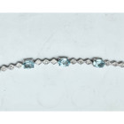 Blue Topaz and Diamond Accent Bracelet in Sterling Silver product image