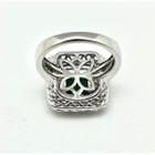 Stunning Emerald & Diamond Ring in Sterling Silver product image