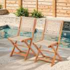 Outdoor Wooden Patio Folding Chairs (Set of 2) product image