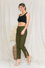 Women's Slim Fit Casual Pants with Side Slits product image