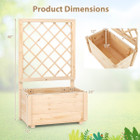 40" Tall Wooden Raised Garden Bed with Lattice Trellis product image