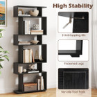 6-Tier S-Shaped Geometric Bookcase with Thickened Legs  product image