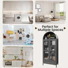 73'' Arched Metal Storage Cabinet with Doors, Drawer and Adjustable Shelves product image