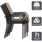 Stackable Patio Dining Chairs with Armrests (4-Pack) product image