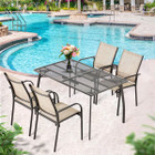 Stackable Patio Dining Chairs with Armrests (4-Pack) product image