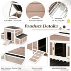 56" Large Wooden Chicken Hutch with 6 Nesting Boxes product image